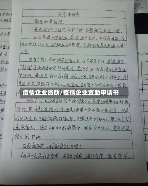 疫情企业资助/疫情企业资助申请书