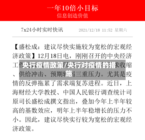 央行疫情政策/央行对疫情的措施
