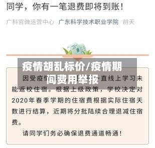 疫情胡乱标价/疫情期间费用举报