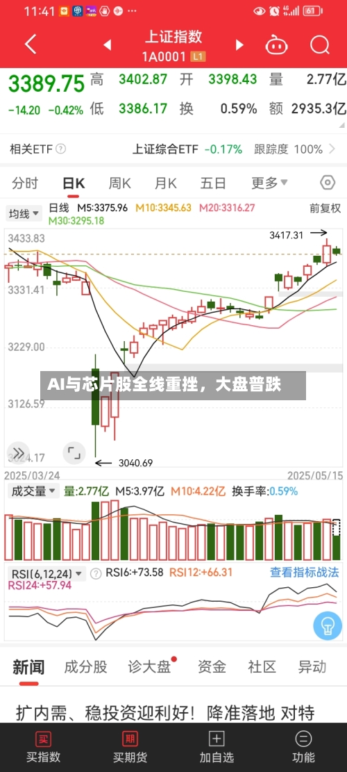AI与芯片股全线重挫，大盘普跌
