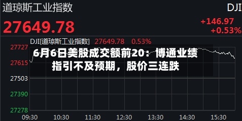 6月6日美股成交额前20：博通业绩指引不及预期，股价三连跌