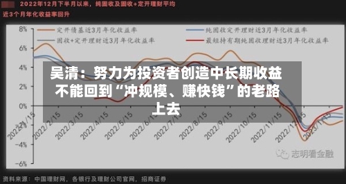 吴清：努力为投资者创造中长期收益 不能回到“冲规模、赚快钱”的老路上去
