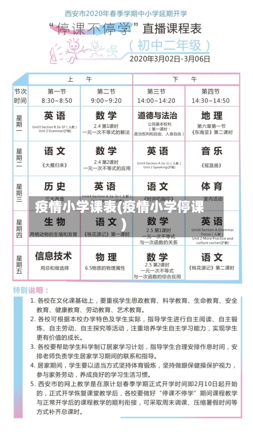 疫情小学课表(疫情小学停课)
